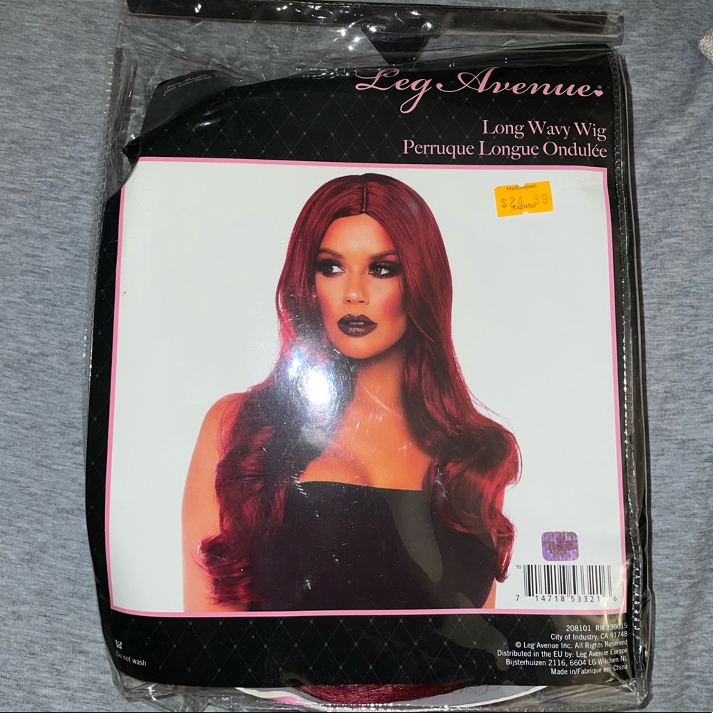Leg Avenue Long Wavy Dark Burgundy/Red Wig